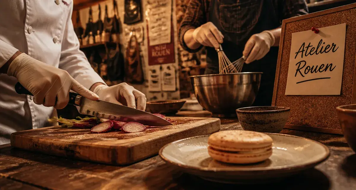 Cours cuisine Rouen : atelier chef découpe légumes