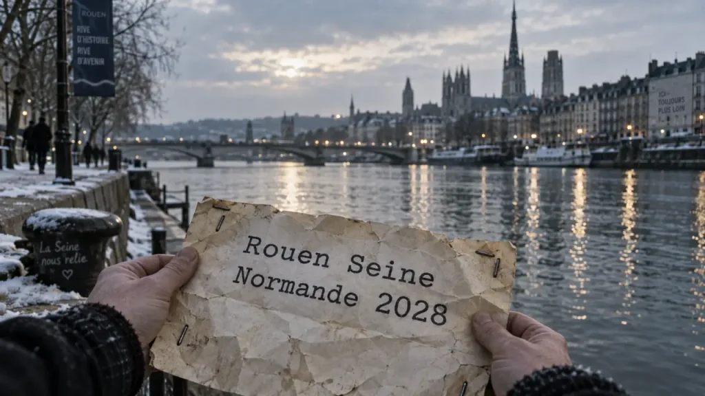 Affiche « Rouen Seine Normande 2028 » : capitale européenne de la culture Rouen