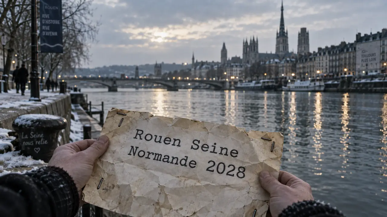 Affiche « Rouen Seine Normande 2028 » : capitale européenne de la culture Rouen