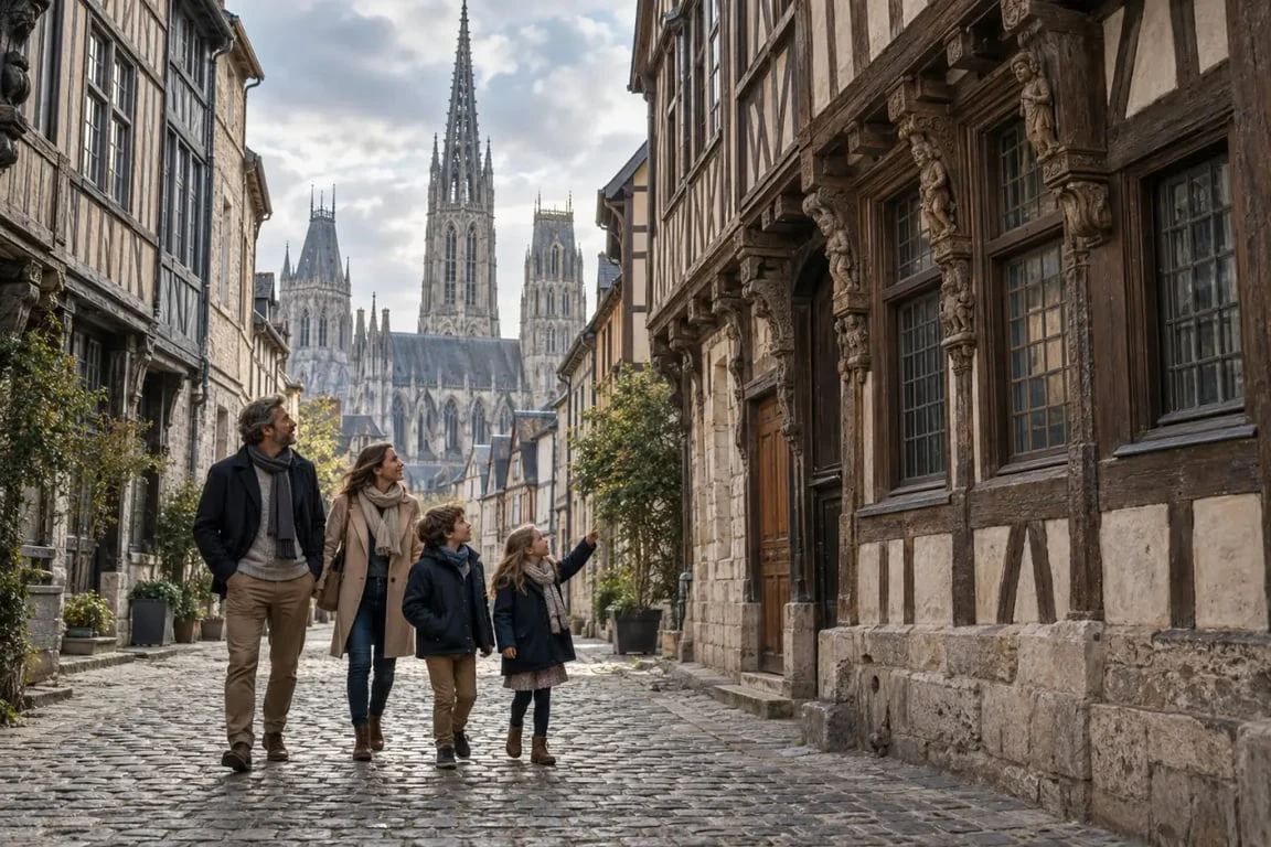 Activités Rouen en famille gratuit dans le centre historique et les rues à pans de bois