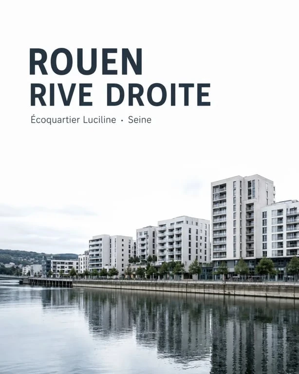 Bouygues Immobilier Rouen : vue du quartier Luciline et des résidences en rive droite