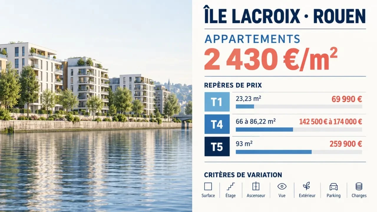 Immobilier Île Lacroix Rouen : prix au m² et critères de comparaison des appartements