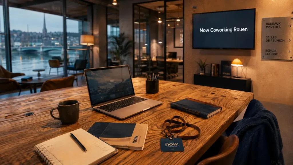 Now Coworking Rouen : intérieur lumineux du Hangar 105