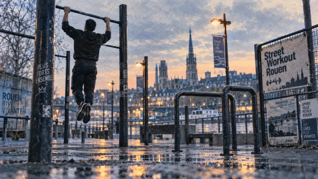 Street workout à Rouen : 4 spots recensés, dont un éclairé sur la rive gauche